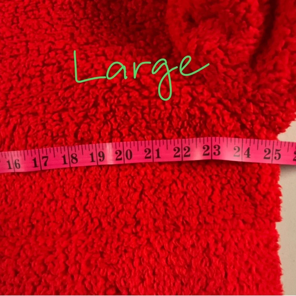 Wondershop Men’s Faux Shearling Half Zip Pullover Red Winter Wardrobe - Picture 8 of 11